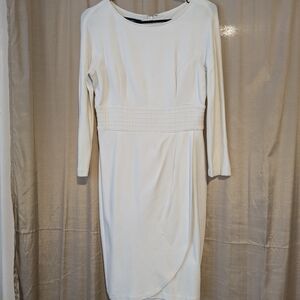 Jones New York Cream Long Sleeve Sheath Dress